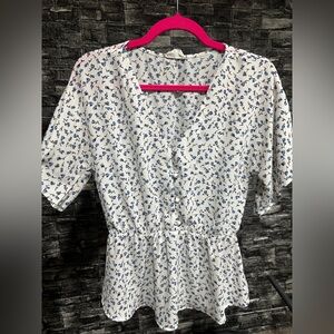 Floral Button-Down Blouse 🦋